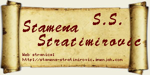 Stamena Stratimirović vizit kartica